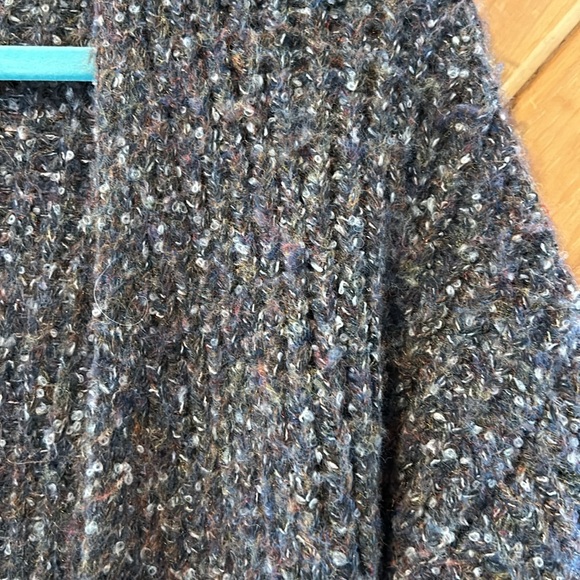 Universal thread wool blend chunky knit gray multi colored long cardigan - Picture 3 of 6